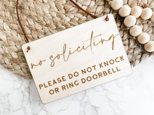 Load image into Gallery viewer, No Soliciting Sign Wood Sign - Charlie + Pine
