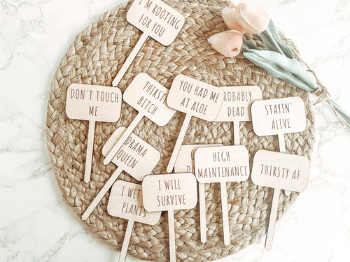 Funny Garden Plant Markers - Charlie + Pine