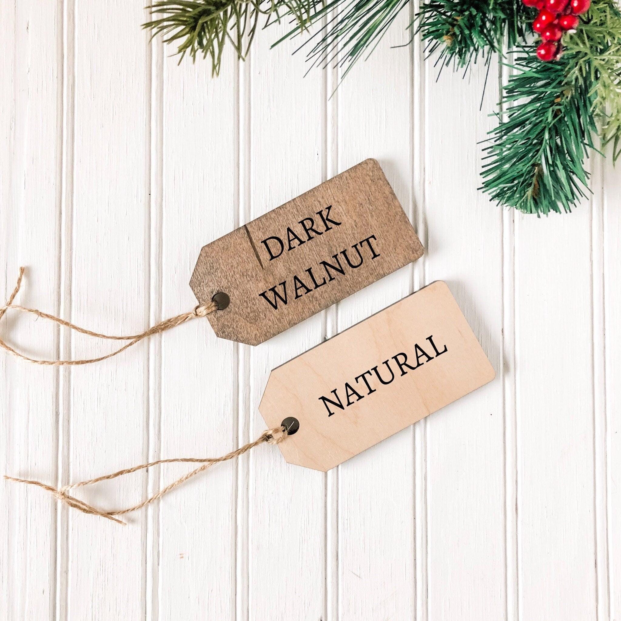 Christmas Stocking Tag, Handmade Wood Gift Tag, Holiday Name Tags