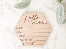 Load image into Gallery viewer, Birth Stats Sign - Charlie + Pine
