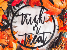 Load image into Gallery viewer, Trick or Treat Wood Sign - Charlie + Pine
